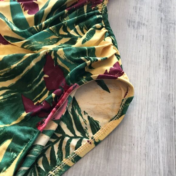 Vintage Tropical Print One Piece Swimsuit - Sz 10 - Picture 3 of 13